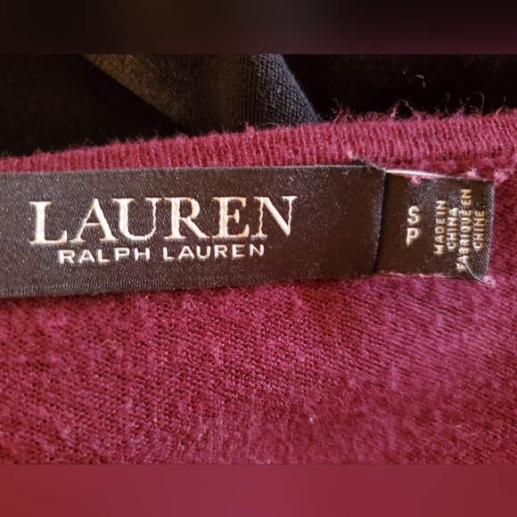Lauren Ralph Lauren Kientana Cotton Blend Sweater siE small red/oxblood - Picture 4 of 4